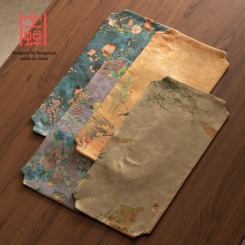 空蝉小桌垫干泡茶席垫子新中式高端禅意双面隔热复古桌布茶布防水,餐饮具,茶道/零配,淘宝优惠券,粉丝福利购,淘宝优惠卷
