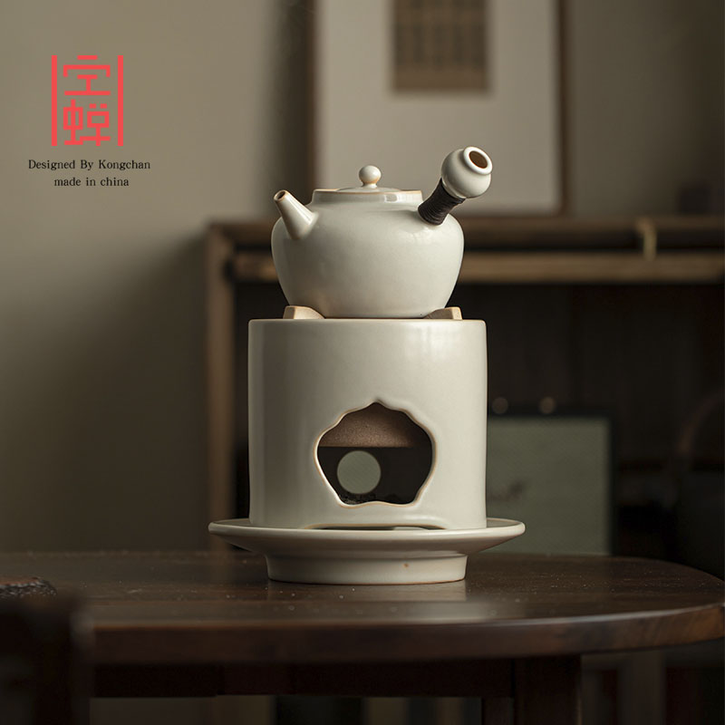 空蝉室内家用围炉煮茶小炭火炉子烤茶套装户外保温迷你陶瓷泡茶壶
