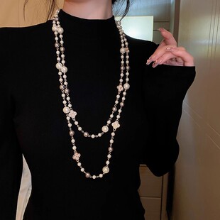 珍珠项链叠戴女款2025新款爆款高级感颈链长款国风毛衣链大气高档
