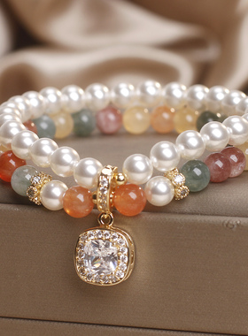 天然福禄寿双层珍珠转运手链