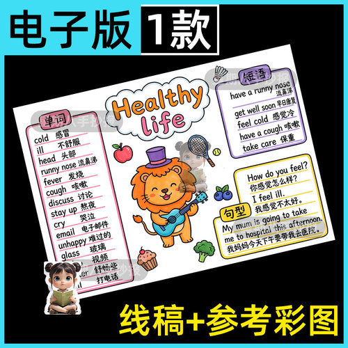 人教版六年级上册英语第三单元思维导图健康的生活 healthy life