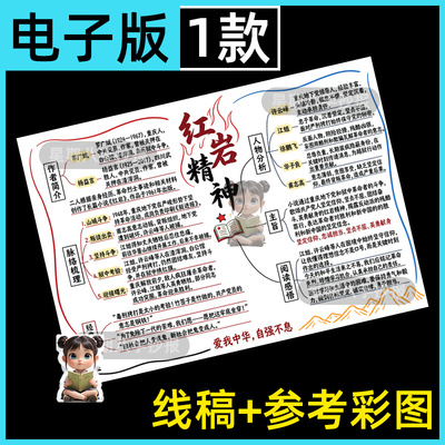 红岩思维导图传承红岩精神手抄报初中读书阅读好书推荐小报电子版