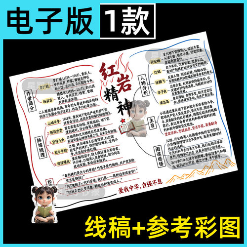 红岩思维导图传承红岩精神手抄报初中读书阅读好书推荐小报电子版