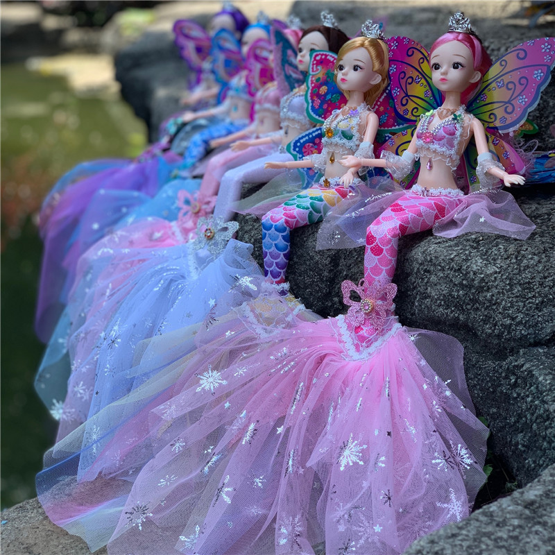 会唱歌的美人鱼娃娃公主小魔仙洋娃娃玩偶女孩儿童玩具带音乐灯光