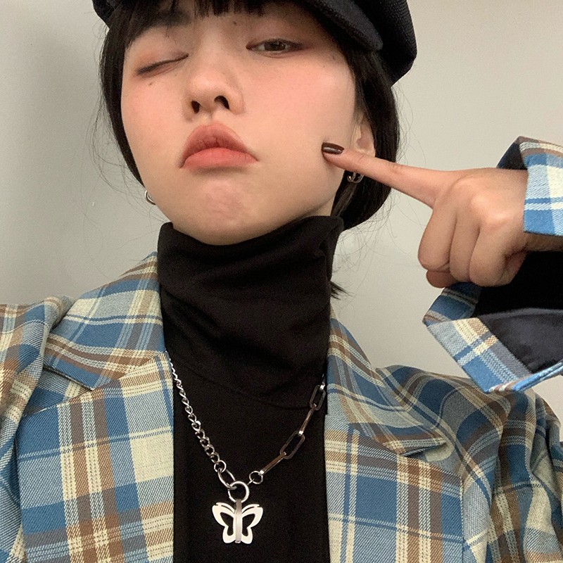 钛钢嘻哈锁骨链女项链不掉色