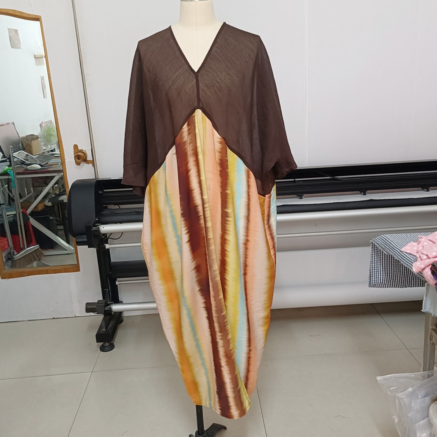 服装定制缝纫加工真丝蚕丝香云纱宽松希腊风女士连衣裙简约精致