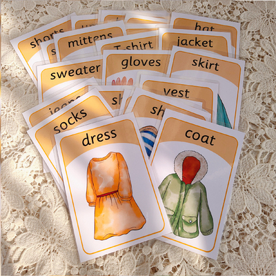 服饰卡片英语幼儿启蒙教具