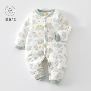 新生婴儿连体衣秋冬棉衣新品初生宝宝纯棉衣服加厚保暖60g夹棉