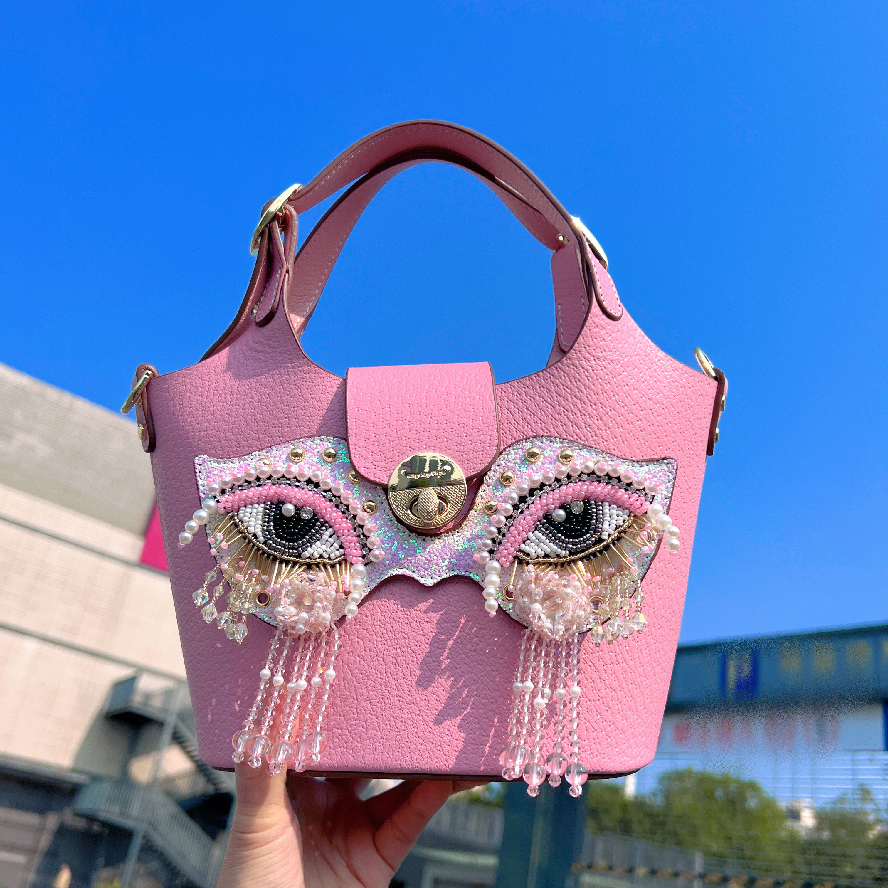 2025新款时尚百搭单肩斜挎包女高级感小众设计猫头鹰面具换脸包潮