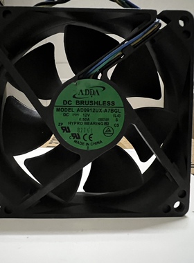 ADDA 9025 9CM AD0912UX-A7BGL 12V 0.50A 4线 pwm调速大风量风扇