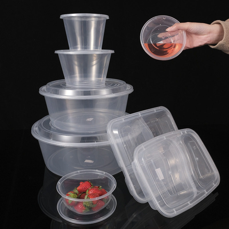 一次性饭盒打包盒长方形圆形外卖家用汤碗水果餐饮快餐商用便当盒