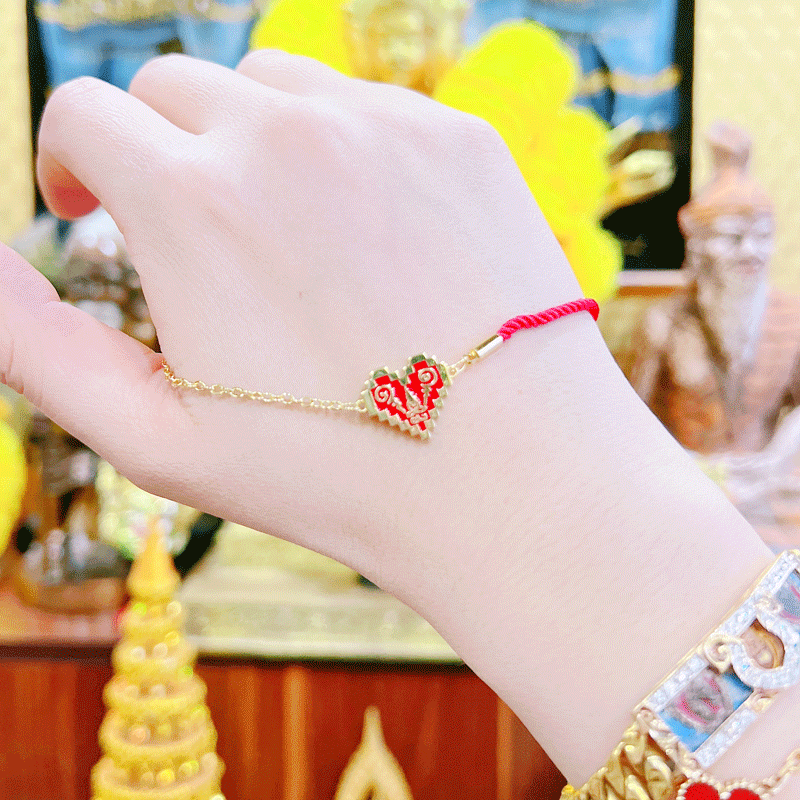 泰国佛牌心锁手链九宝材质2022年