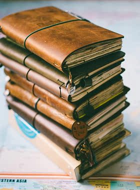 瑕疵捡漏牛皮笔记本日式旅行手帐活页日记本复古记事本子tn手账本