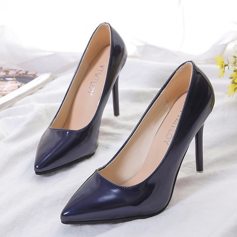 大码34-43伪娘高跟鞋尖头纯色