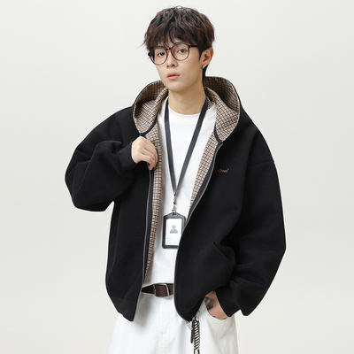 Lesstter美式连帽开衫夹克外套