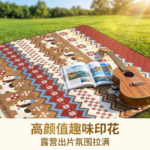 垫子舒适卡通图案户外野餐垫加厚防水防潮垫沙滩露营垫可机洗便携