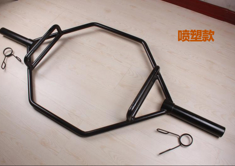 加厚款大孔实心环形杠铃杆奥杆多边杆六角杆减脂塑形杆增肌硬拉杆