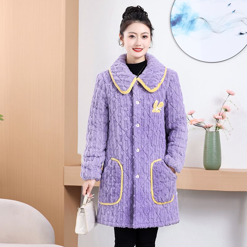 四川省服女款加绒加厚罩衣中国风刺绣工作服保暖棉袄围裙时尚洋气