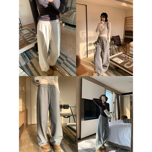 酸奶的衣橱发热蚕丝绒卫裤