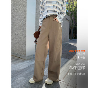 弧线分割很妙～日常感工装裤 Cityboy型超正直筒休闲小阔腿裤