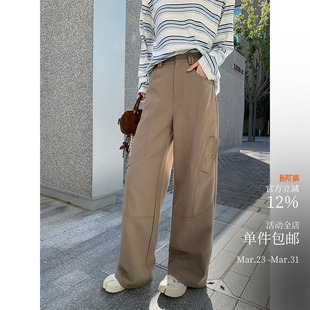 Cityboy型超正直筒休闲小阔腿裤 弧线分割很妙～日常感工装 裤