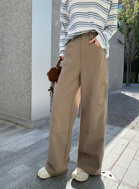 弧线分割很妙～日常感工装裤 Cityboy型超正直筒休闲小阔腿裤