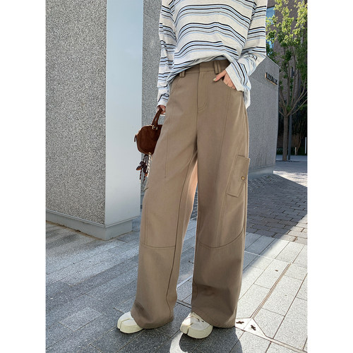 酸奶的衣橱直筒休闲阔腿工装裤