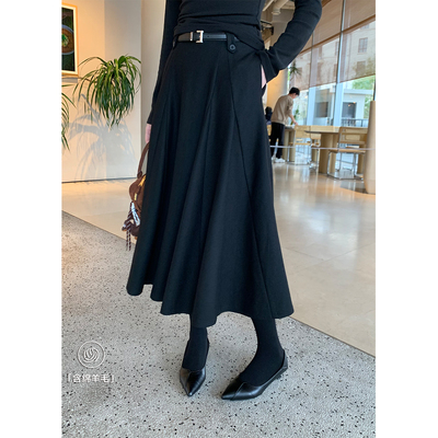 色系绝美重工羊毛伞裙 垂坠不显胯 复杂工艺18片裁片拼接半身裙