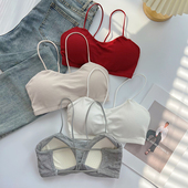 抹胸内衣女夏聚拢薄款 小胸吊带露背性感裹胸交叉美背背心文胸一体