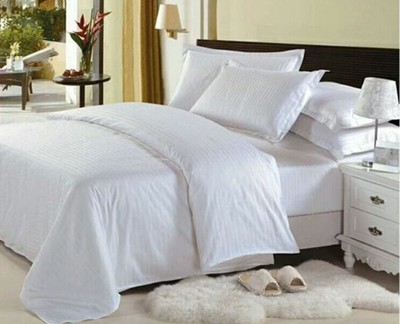 宾馆民宿洗浴白色缎条足疗被套