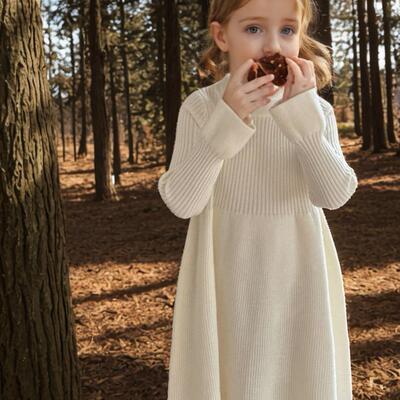 中长款内搭女童毛衣裙