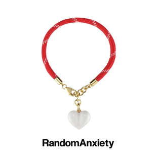 随机焦虑RA 幸运心形扭结编织红绳本命年手链 潮流首饰