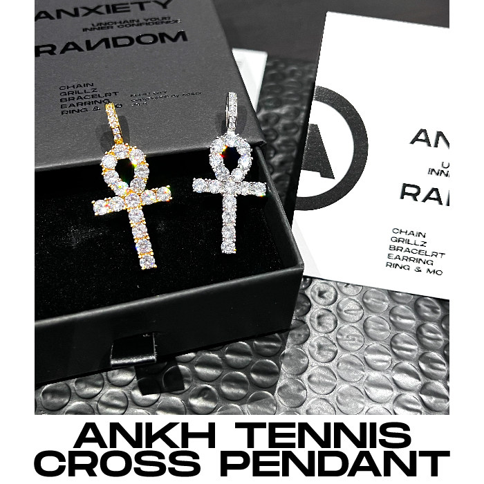 随机焦虑ra ankh tennis cross pendant 满钻网球安可十字架吊坠