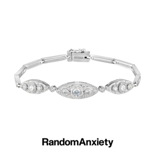 随机焦虑RA「凝辉之瞳」925银镶钻椭圆三眼分段链条奢华手链