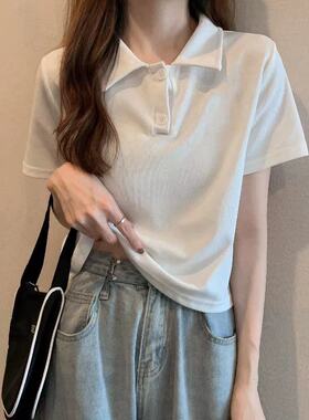 polo衫短款短袖T恤女新款
