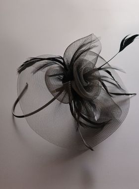 优雅复古甜美名媛网纱头饰晚宴会派对旗袍发饰儿童拍照小礼帽女