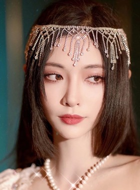 许佳琪同款发饰水钻流苏眉心坠额链甜美发箍新娘皇冠发夹头发饰品