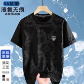 透气大码 冰丝t恤男圆领速干衣短袖 夏季 上衣男运动宽松 发货快