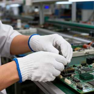 优质劳动劳保耐磨手套透气防滑白色纱线棉手套实验室加厚棉线手套