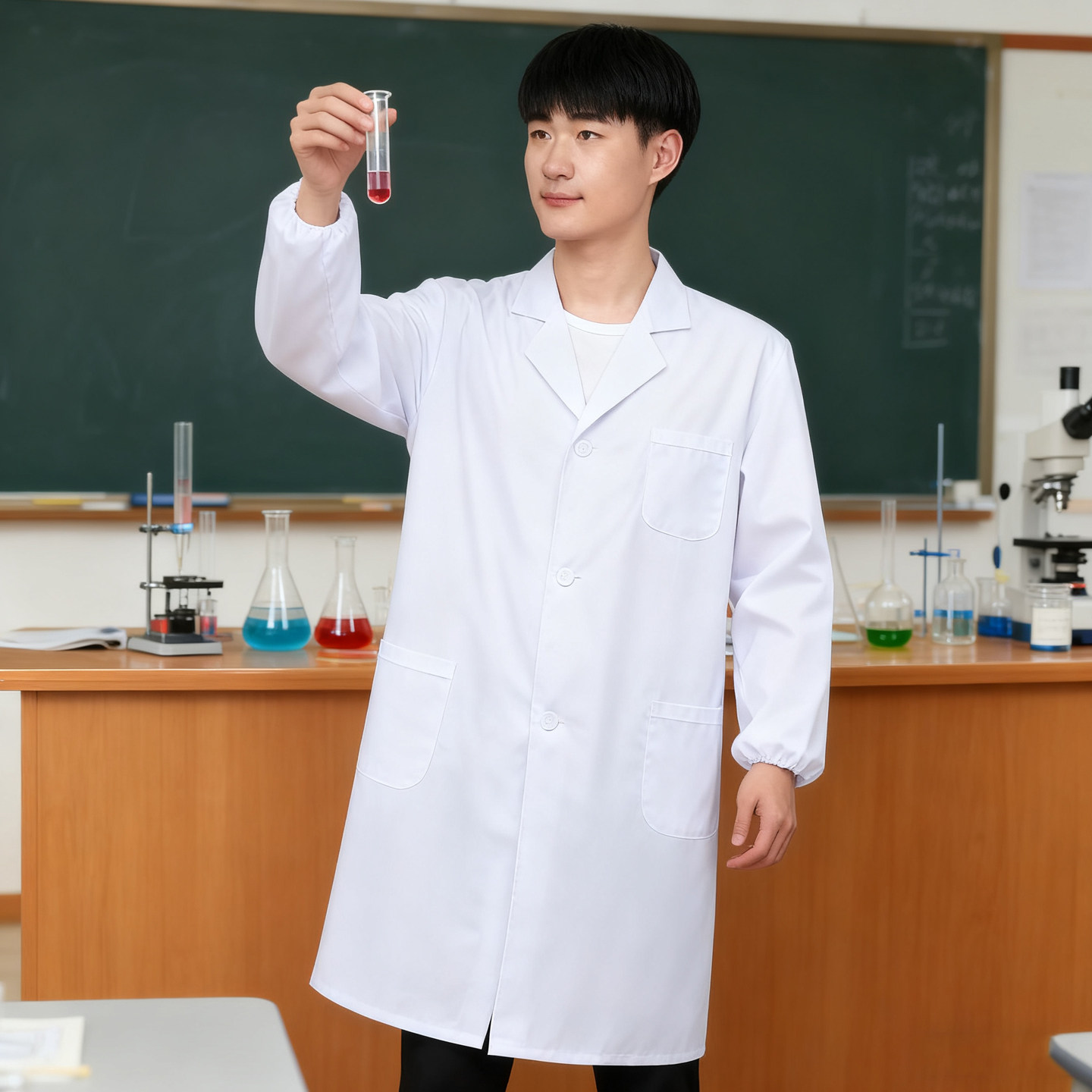 长款美容院师护士工作服化工医师服白大褂长袖男女短袖大衣实验室