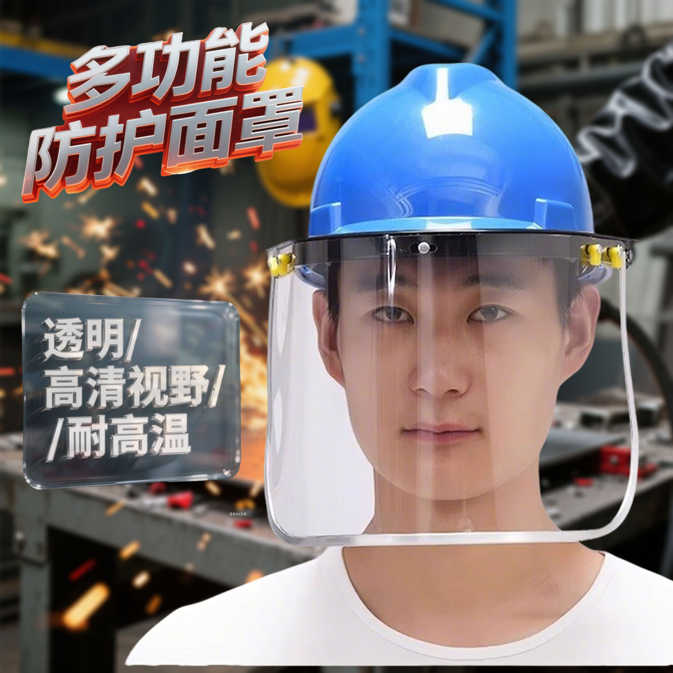 安全帽防护面罩全脸电焊切割