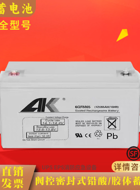 AK蓄电池 6-GFM-33/12V100AH65AH55AH40AH消防主机应急照明直流屏