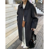 双面羊绒大衣女气质简约中长款 宽松羊毛呢外套高级感轻奢风 韩版