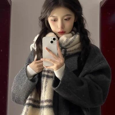 羊毛羊驼毛中长款韩版大衣