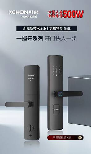 科熊智能指纹密码锁K10家用防盗门锁远程公寓酒店一握开门锁