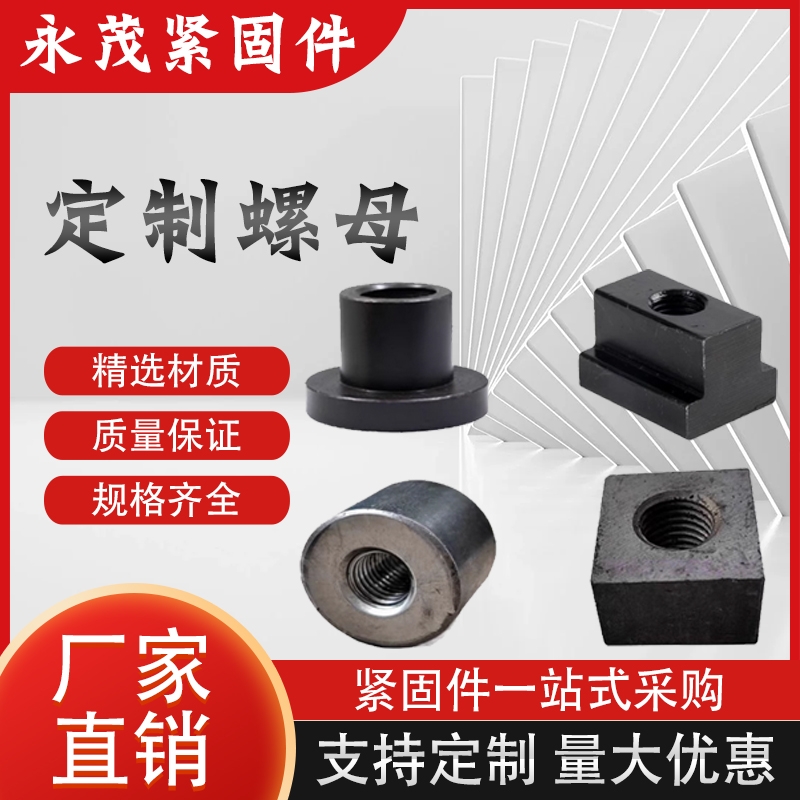 t型螺母圆柱螺母加厚方块螺母台阶螺母t型螺帽梯形螺母法兰螺母