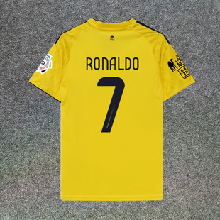 242526利雅得胜利球衣主客场7号C罗短袖足球服球迷版黄色黑色上衣