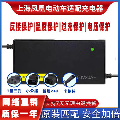 凤凰电动车电瓶适配充电器电摩