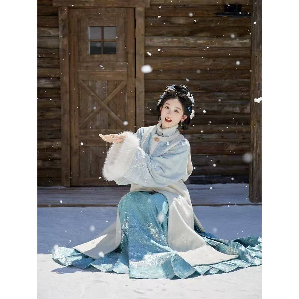 日常可穿明制汉服七月夕原创汉服 寒竹白雁 立领对襟长衫长比甲马,女装/女士精品,汉服套装,淘宝优惠券,粉丝福利购,淘宝优惠卷