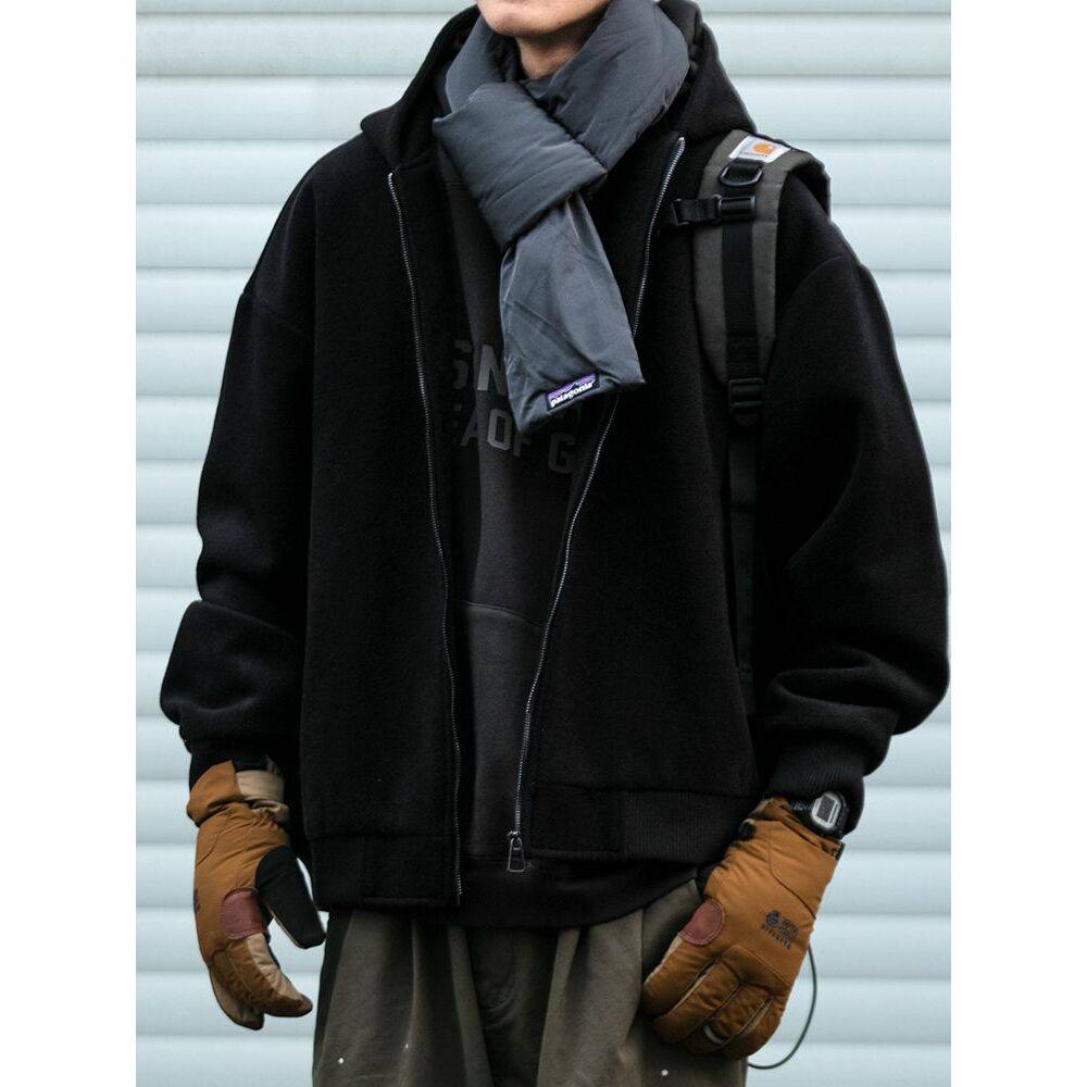 秋冬定制呢料棉衣新款加厚保暖毛呢外套男潮牌宽松情侣连帽呢大衣,男装,毛呢大衣,淘宝优惠券,粉丝福利购,淘宝优惠卷